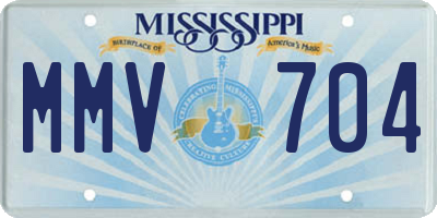 MS license plate MMV704