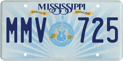 MS license plate MMV725