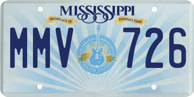 MS license plate MMV726