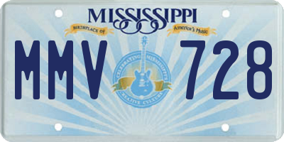 MS license plate MMV728