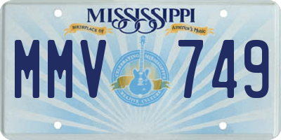 MS license plate MMV749