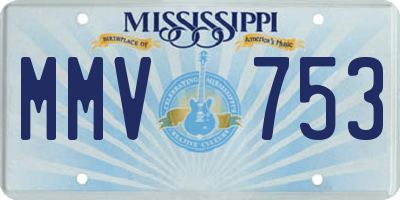 MS license plate MMV753
