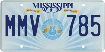 MS license plate MMV785