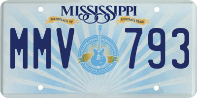 MS license plate MMV793