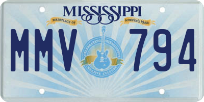 MS license plate MMV794