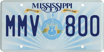 MS license plate MMV800