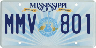 MS license plate MMV801