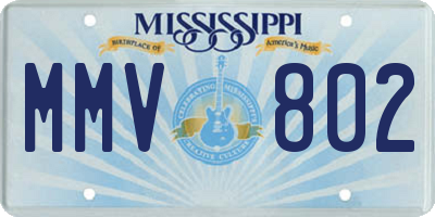 MS license plate MMV802