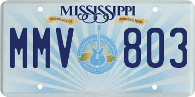MS license plate MMV803