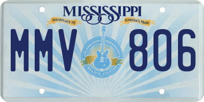 MS license plate MMV806