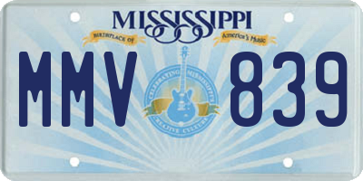 MS license plate MMV839