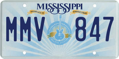 MS license plate MMV847