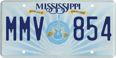 MS license plate MMV854