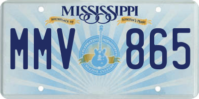 MS license plate MMV865