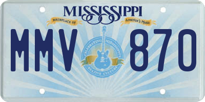 MS license plate MMV870
