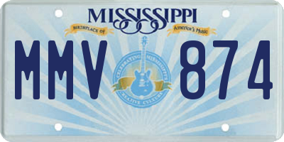 MS license plate MMV874
