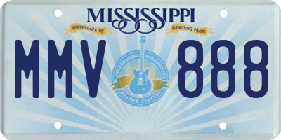 MS license plate MMV888