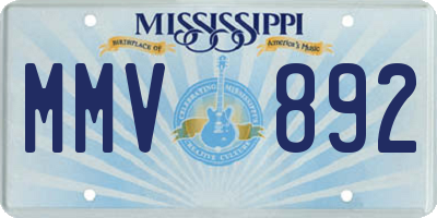 MS license plate MMV892