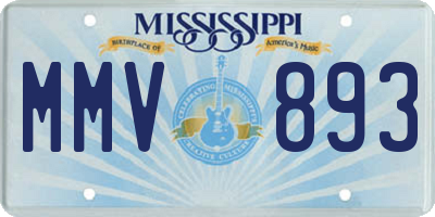 MS license plate MMV893