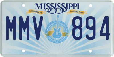 MS license plate MMV894