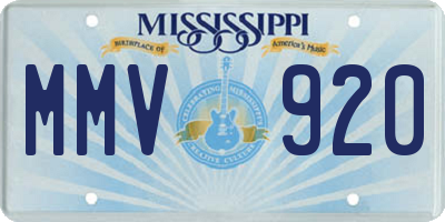 MS license plate MMV920