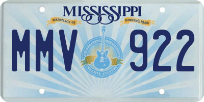 MS license plate MMV922