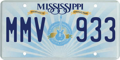 MS license plate MMV933