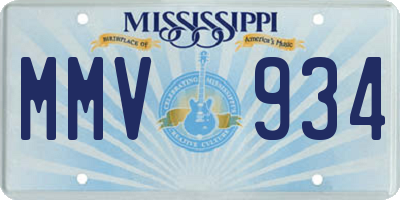 MS license plate MMV934