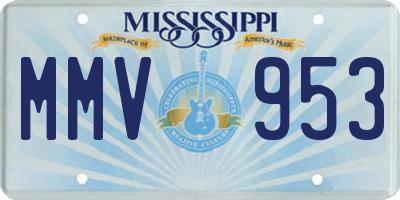 MS license plate MMV953