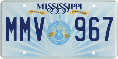 MS license plate MMV967
