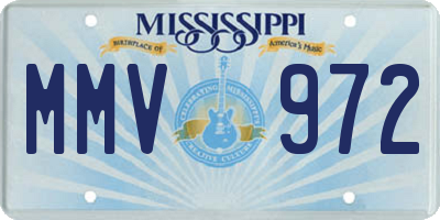 MS license plate MMV972