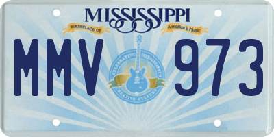 MS license plate MMV973