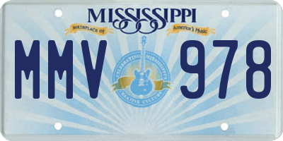 MS license plate MMV978