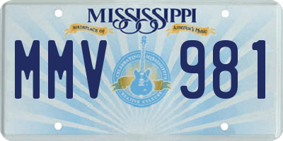 MS license plate MMV981