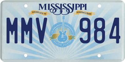 MS license plate MMV984
