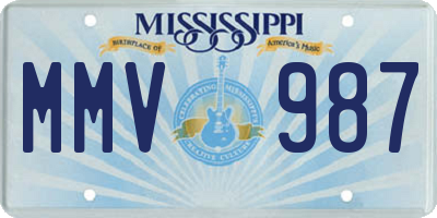MS license plate MMV987