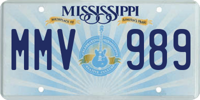MS license plate MMV989