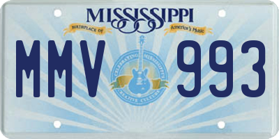 MS license plate MMV993