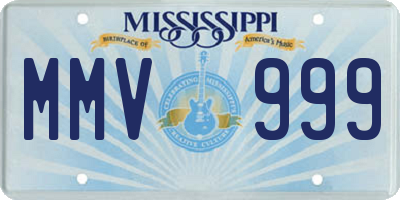 MS license plate MMV999