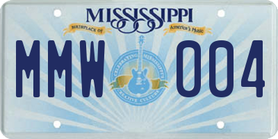 MS license plate MMW004