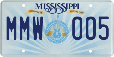 MS license plate MMW005