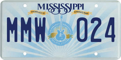MS license plate MMW024