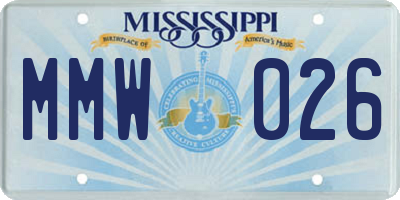 MS license plate MMW026