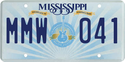MS license plate MMW041