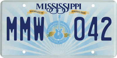 MS license plate MMW042