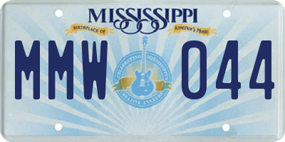 MS license plate MMW044