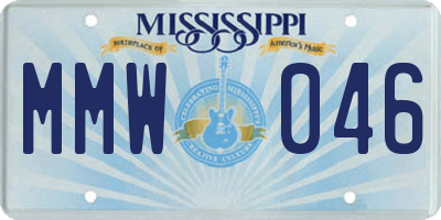 MS license plate MMW046