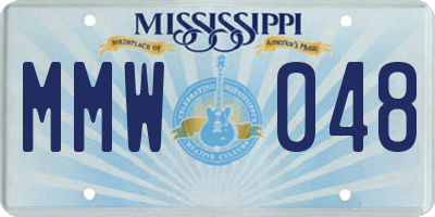 MS license plate MMW048