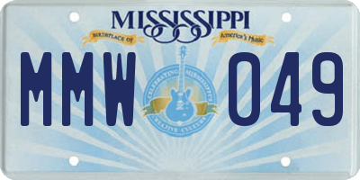 MS license plate MMW049