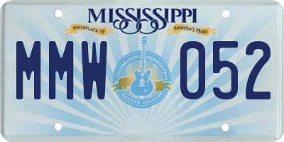 MS license plate MMW052